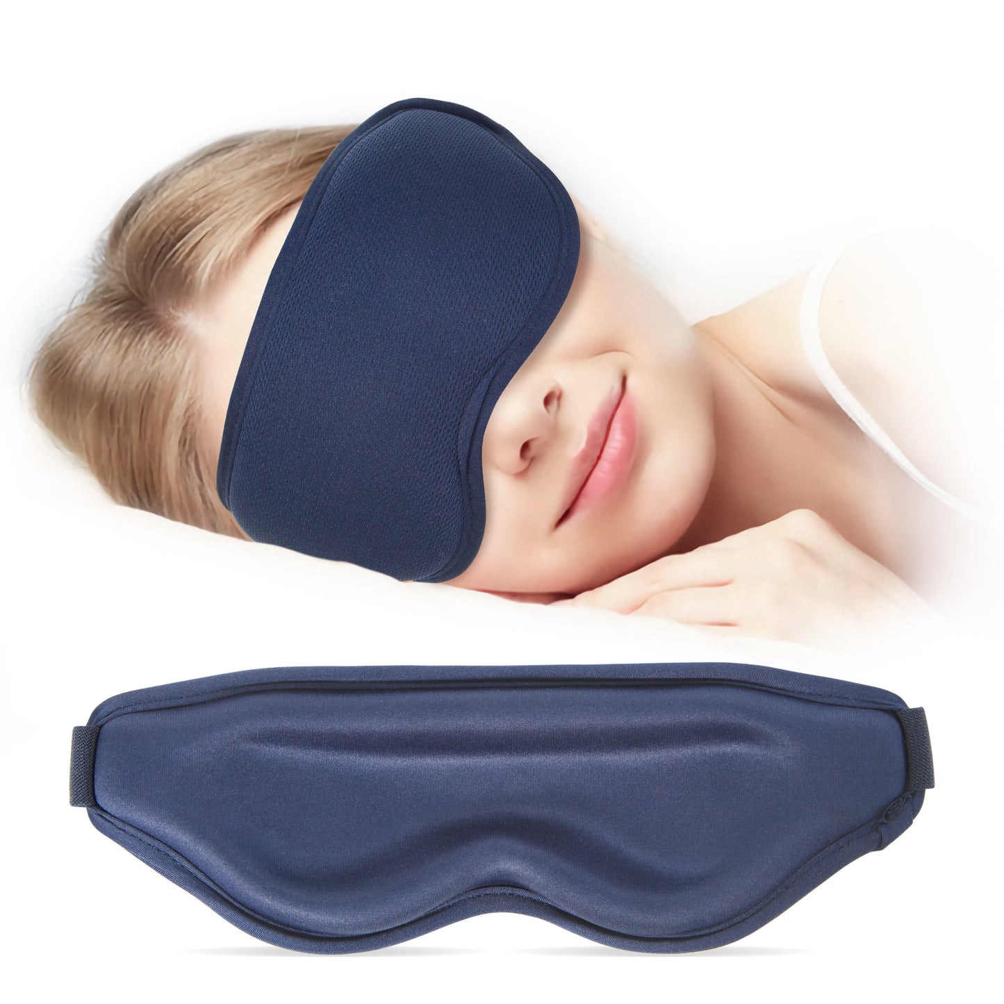3D Sleep Mask for Women and Men, Zero Eye Pressure, 100% Light Blocking