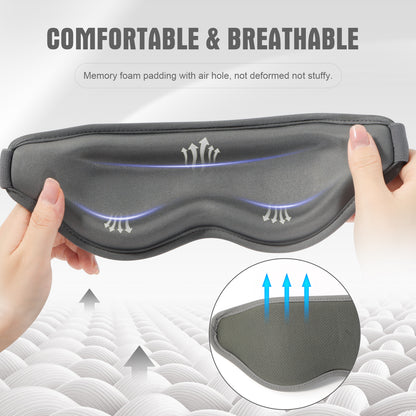 3D Sleep Mask for Women and Men, Zero Eye Pressure, 100% Light Blocking
