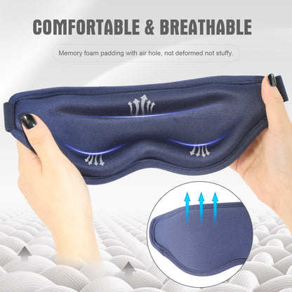 3D Sleep Mask for Women and Men, Zero Eye Pressure, 100% Light Blocking