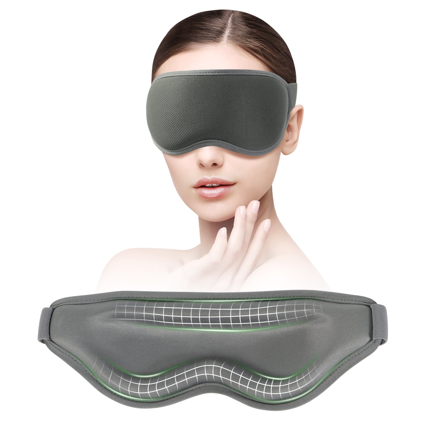 3D Sleep Mask for Women and Men, Zero Eye Pressure, 100% Light Blocking