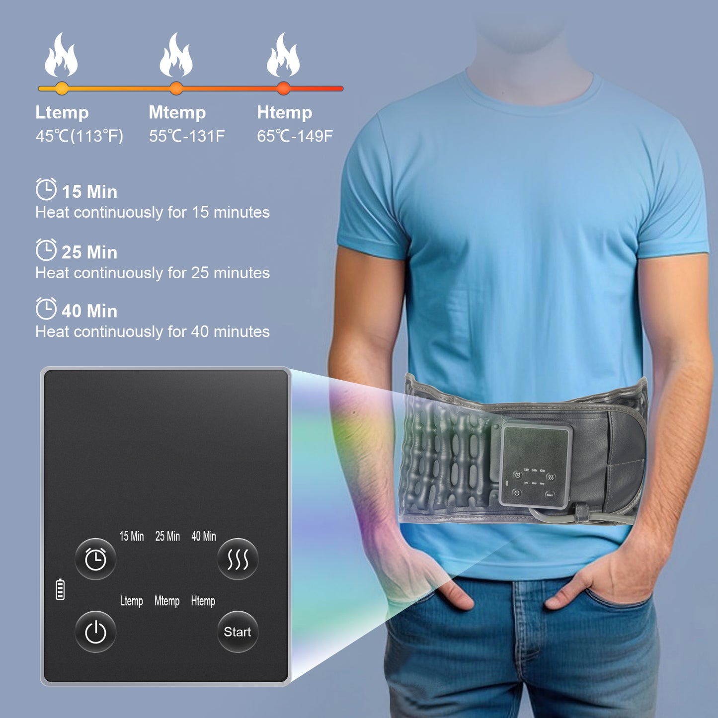 Decompression Back Belt with Heating Pad for Lower Back Pain